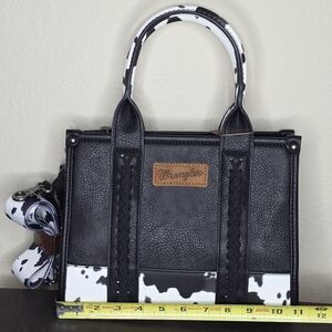 Wrangler Black and White Cow Print Handbag